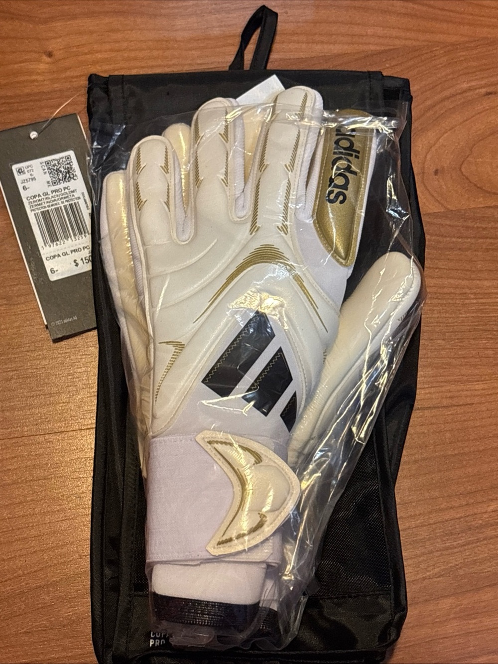 Adidas Copa GL Pro PC White Gold JZ5795 Goalkeeper Goalie Gloves Mens Sz 6.5 NWT